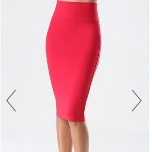 Bebe High Waisted Coral Pencil Skirt